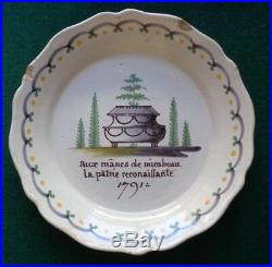 Antique French Revolution Faience Plate Count Mirabeu Support Monarchy 1790