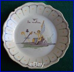 Antique French Revolution Faience Plate Vive La Nation Support Monarchy 1790