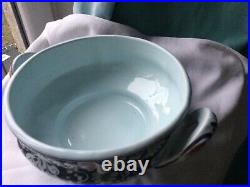 Antique French Rouen Faience Soup Tureen Celadon Tin Glazed Artichoke Hand Paint