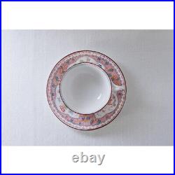 Antique French Sarreguemines Minton Cup & Saucer Bamboo with Morning Glory