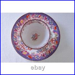 Antique French Sarreguemines Minton Cup & Saucer Lavender