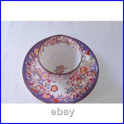 Antique French Sarreguemines Minton Cup & Saucer Lavender