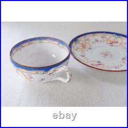 Antique French Sarreguemines Minton Cup & Saucer, Violet