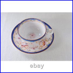 Antique French Sarreguemines Minton Cup & Saucer, Violet