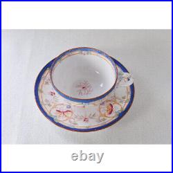 Antique French Sarreguemines Minton Cup & Saucer, Violet