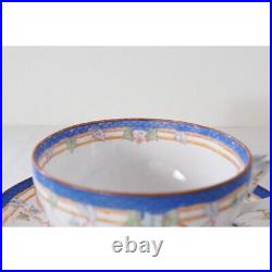 Antique French Sarreguemines Minton Cup & Saucer, Violet