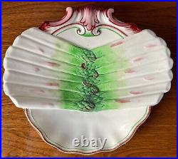 Antique French Sarreguemines Shell Form Asparagus Plate-3 Available