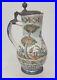 Antique-French-Signed-Majolica-Maiolica-Faience-Pitcher-Jug-Pewter-As-Is-01-pcdi
