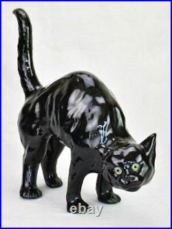 Antique French black cat roof sculpture attributed to Bavent