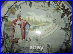 Antique French faience Sarreguemines plate, Lohengrin opera Richard Wagner