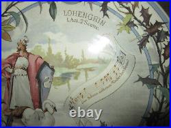 Antique French faience Sarreguemines plate, Lohengrin opera Richard Wagner