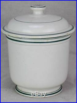 Antique French faience cheese pot with lid Fromage Forte 9¾