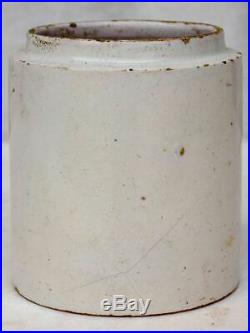 Antique French faience preserving pot white 5½