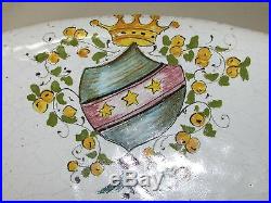 Antique French or Italian Majolica or Faience Large Ceramic Bowl