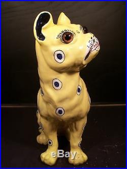 Antique Galle Faience Model Of A French Bulldog