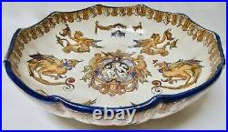 Antique Gien French Centerpiece Serving Bowl 10.5 Very Good Antique Condition