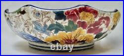Antique Gien French Faience Mallows Bowl 10.75 Near Excellent Antique Condition