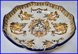 Antique Gien French Faience Serving Bowl 10.5D Good Condition