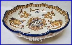 Antique Gien French Faience Serving Bowl 10.5D Good Condition