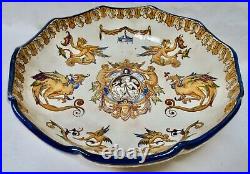 Antique Gien French Faience Serving Bowl 10.5D Very Good Antique Condition