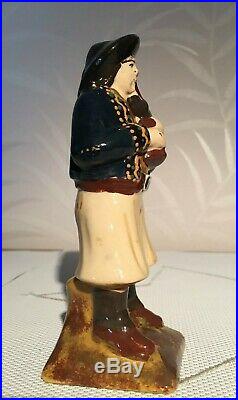 Antique HB Quimper French Faience Pottery Figurine