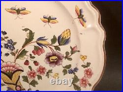 Antique Hand Painted Cornucopia and Floral French Plate c. 1800's