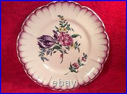Antique Hand Painted Floral French Faience Plate by Henri Chaumeil c1890-1920