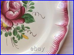 Antique Hand Painted French Faience Bouquet of Flowers Plate