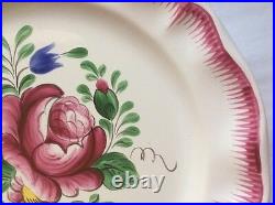 Antique Hand Painted French Faience Bouquet of Flowers Plate