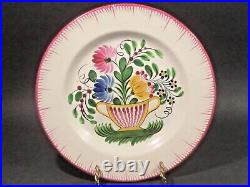 Antique Hand Painted French Faience Floral Basket Plate c. 1800's