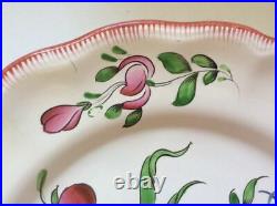 Antique Hand Painted French Faience Floral Plate