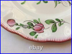 Antique Hand Painted French Faience Floral Plate