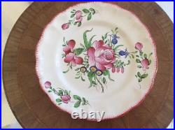 Antique Hand Painted French Faience Floral Plate