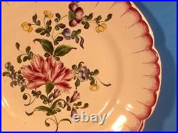 Antique Hand Painted French Faience Plate c. 1890-1920