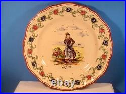 Antique Hand Painted French Faience Plate c1880-1922
