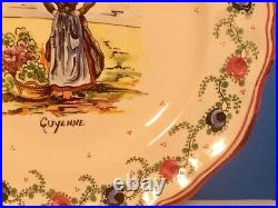 Antique Hand Painted French Faience Plate c1880-1922