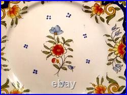 Antique Hand Painted Rouen Plate c. 1900