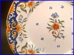 Antique Hand Painted Rouen Plate c. 1900