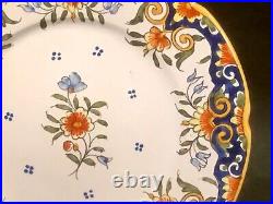 Antique Hand Painted Rouen Plate c. 1900