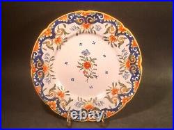 Antique Hand Painted Rouen Plate c. 1900