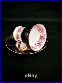 Antique Haviland Limoges Victorian Rare French Faience Porcelain Cup & Saucer