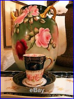 Antique Haviland Limoges Victorian Rare French Faience Porcelain Cup & Saucer