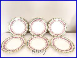Antique LIMOGES France Haviland Pink Roses Scalloped Plates Set OF 6