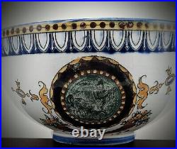Antique Limoges Porcelaine,'Faience' Design, Oversize 5 Dia Cup & Saucer