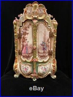 Antique Marseille French Faience miniature Armoire or Jewelry Casket Honoré Savy