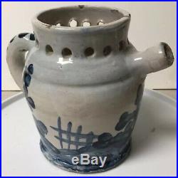 Antique Novelty Pottery Faience Puzzle Jug / Pitcher Drinking Vessel