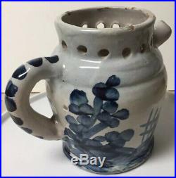 Antique Novelty Pottery Faience Puzzle Jug / Pitcher Drinking Vessel