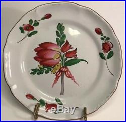 Antique Old Strasbourg Handpainted Faience Plate c. Mid-1800s