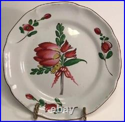 Antique Old Strasbourg Handpainted Faience Plate c. Mid-1800s