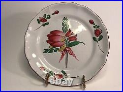 Antique Old Strasbourg Handpainted Faience Plate c. Mid-1800s